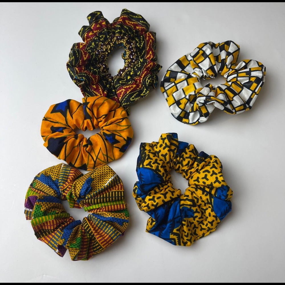 Bundle of 5 Handmade Ankara XL Scrunchie